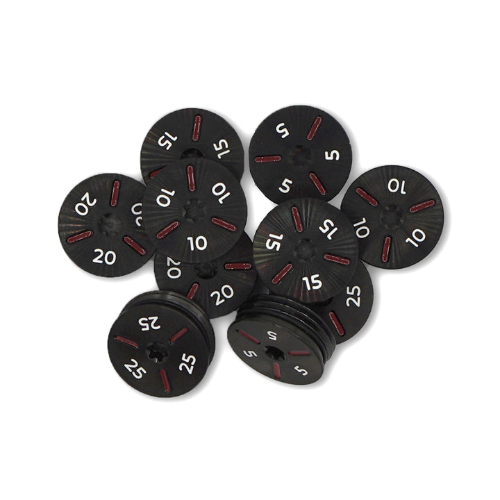 A pile of Edel Golf Array weights