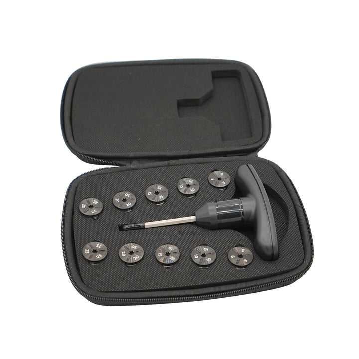 Opened Array Weight Kit with 5 pairs of putter weights and a tool