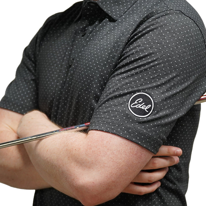 Edel X Linksoul Delray Polo - Black Heather Micro Dot