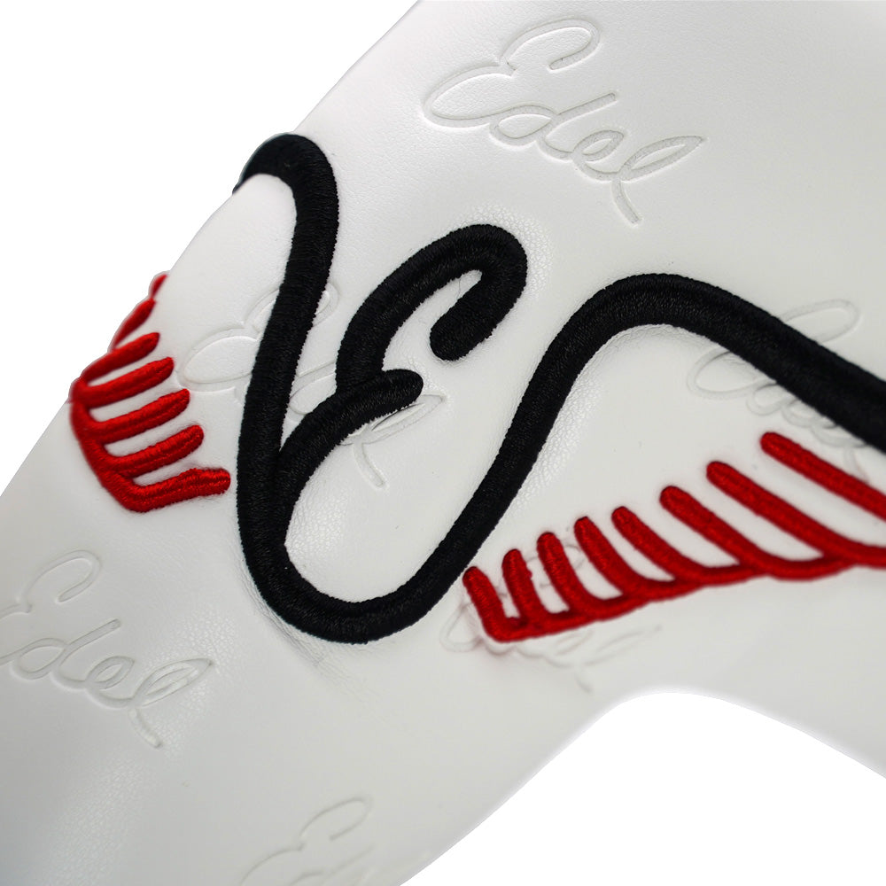 Edel White Blade Putter Cover Logo Close-Up