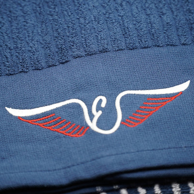 Edel Golf Navy Caddy Towel with the Edel Wings Logo