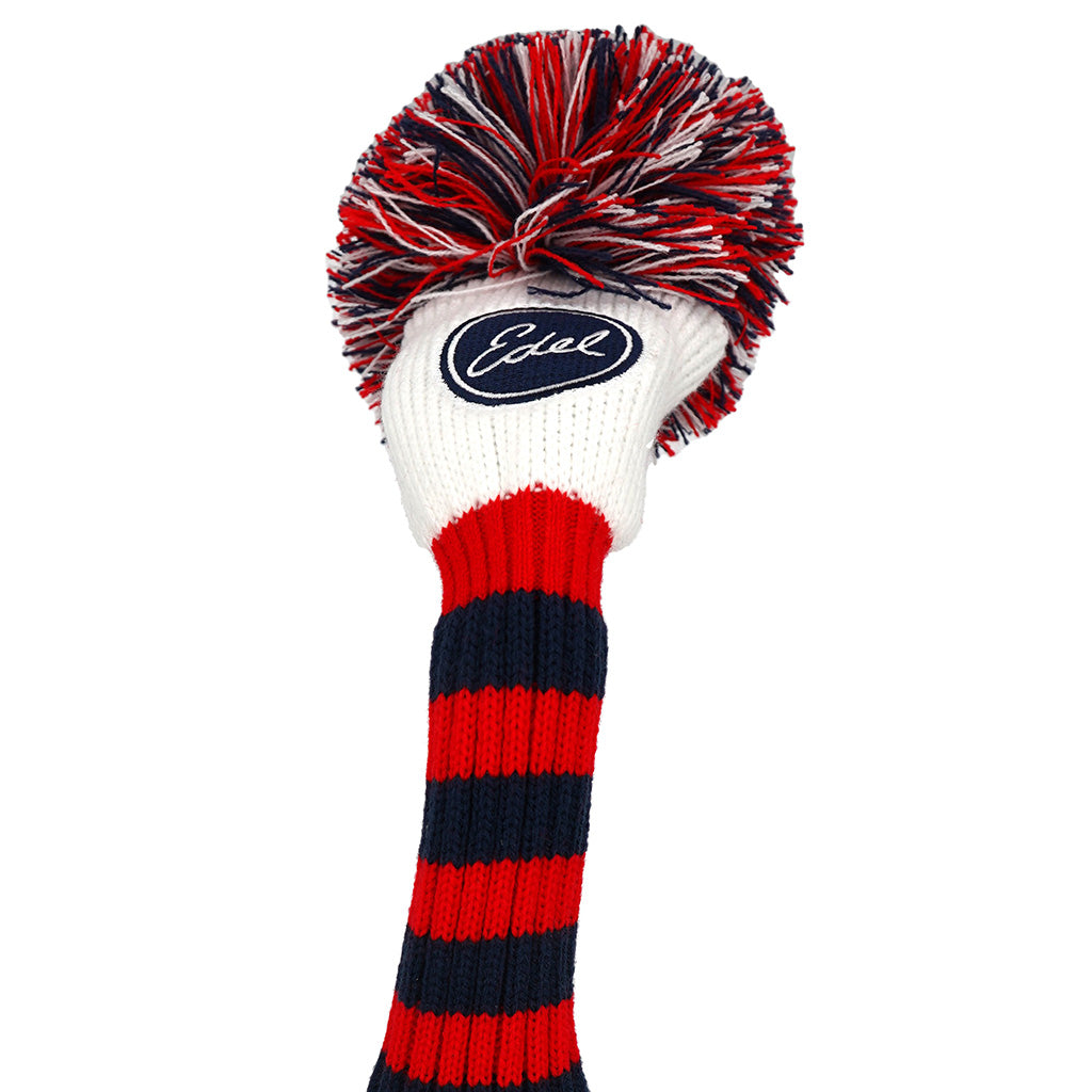 Edel Golf Patriotic Pom Pom Hybrid Headcover with an embroidered signature logo