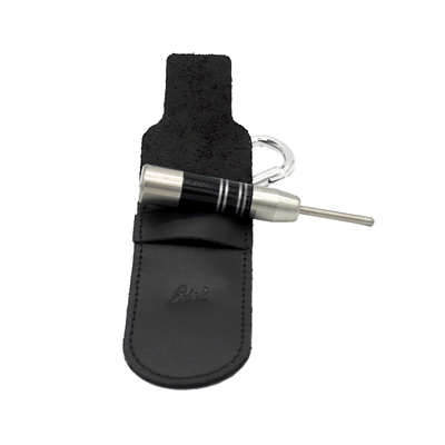 Edel Repair Tool featuring a black and silver ferrule on top of a leather sleeve