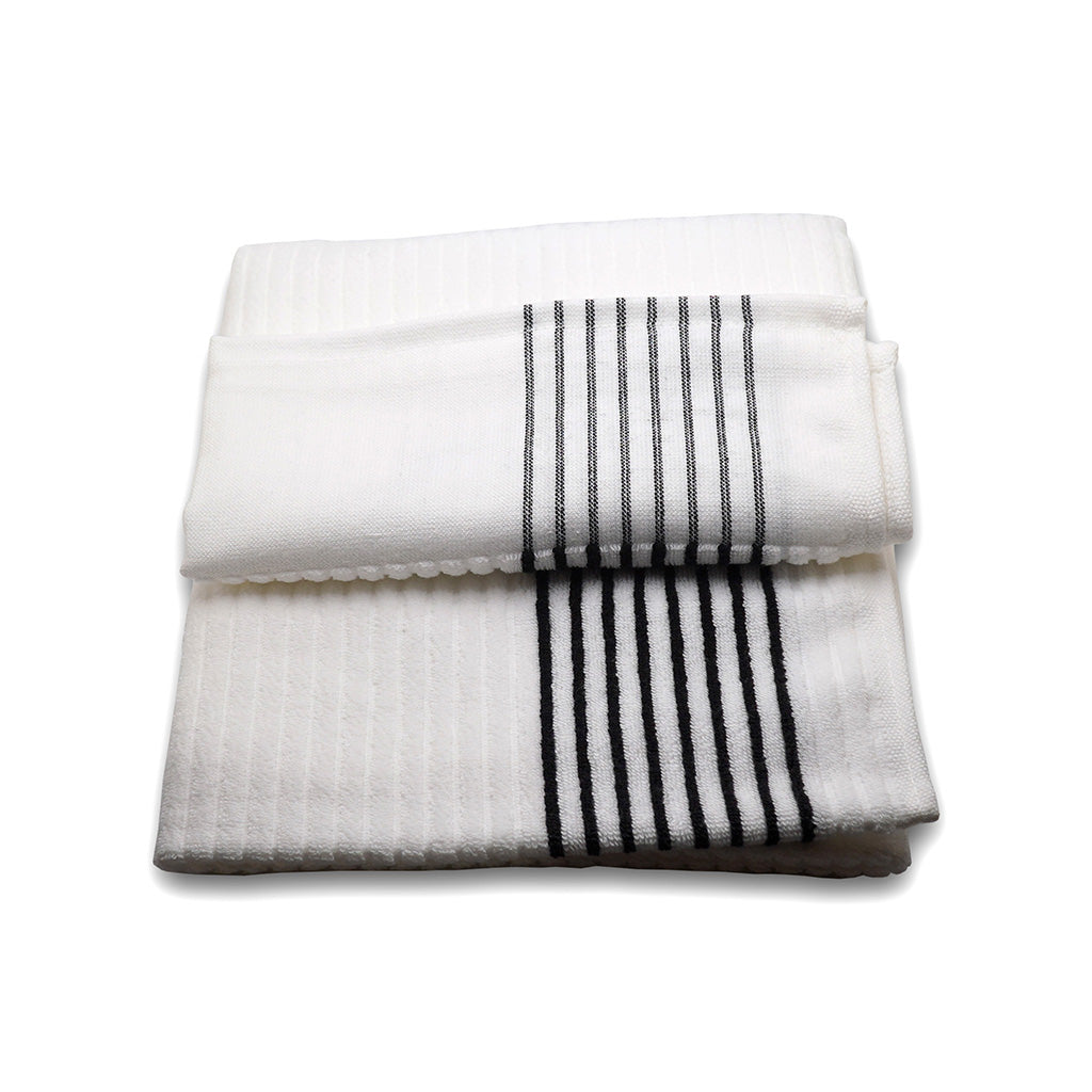 Edel Golf White Caddy Towel with white retro striping