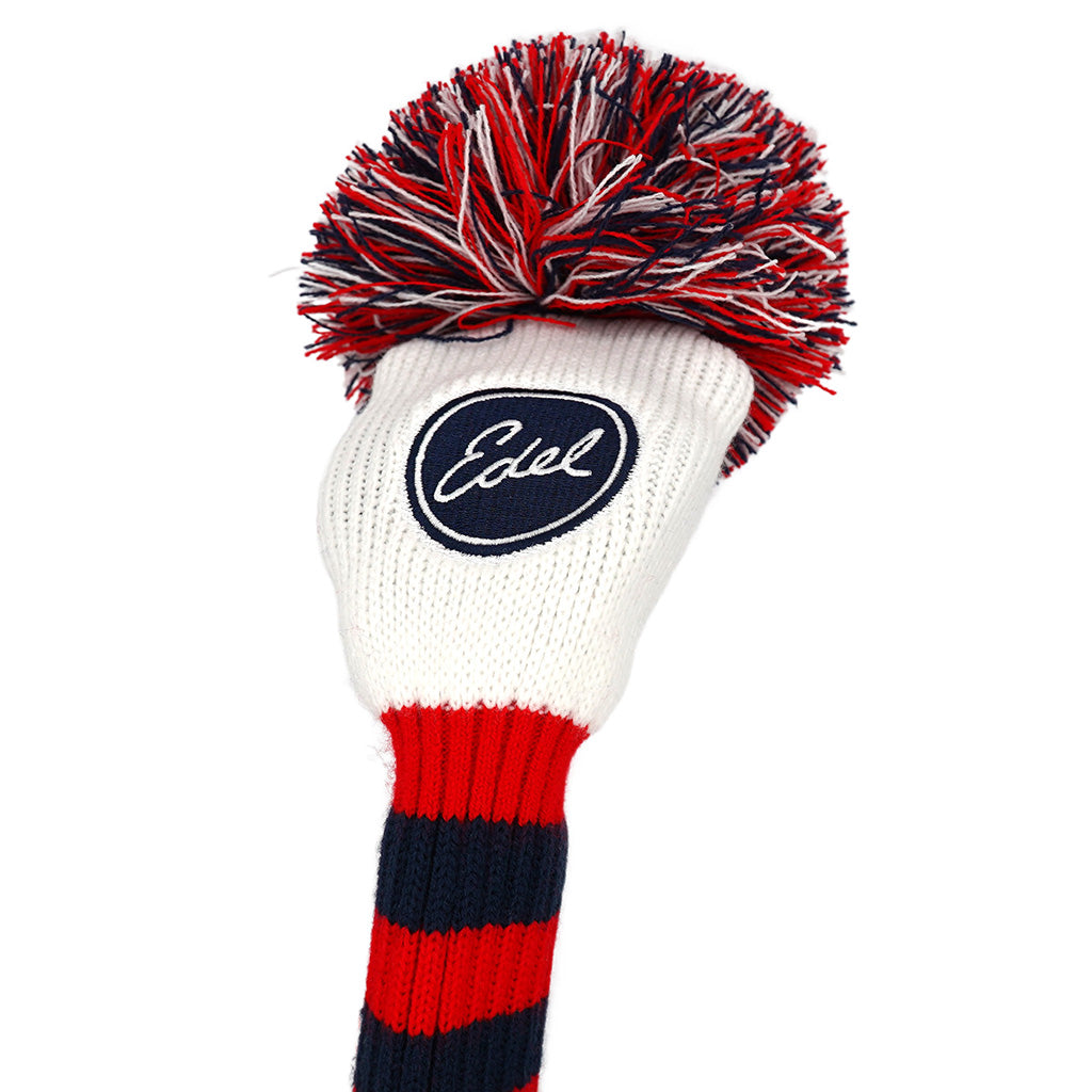 Edel Golf Patriotic Pom Pom Fairway Wood Headcover with an embroidered signature logo