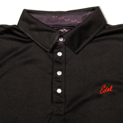 Black Edel Golf Polo w/ pearl snap buttons