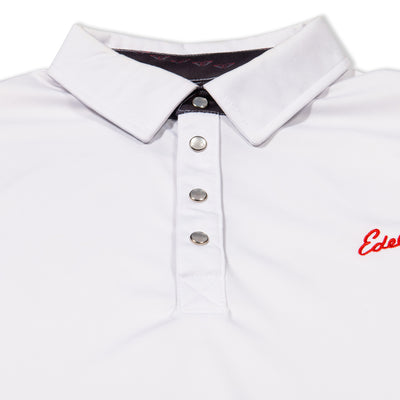 White Edel Golf Polo w/ pearl snap buttons