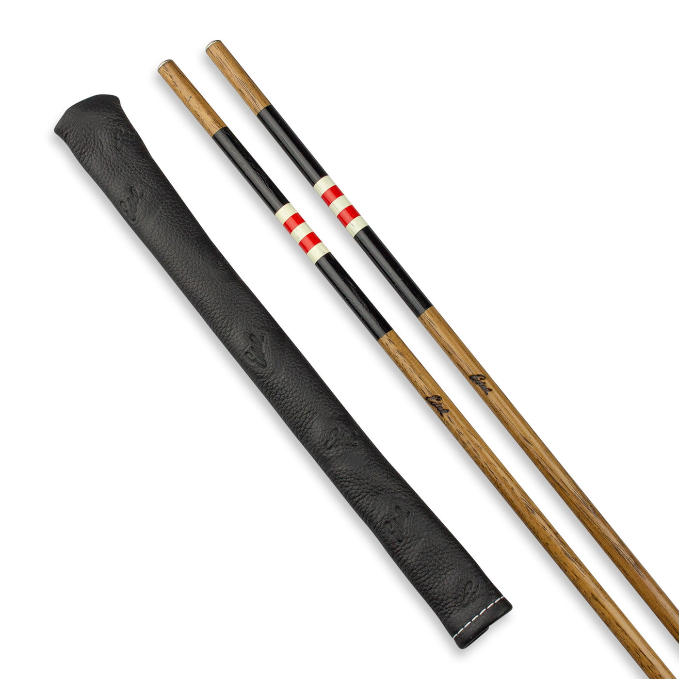 Edel Golf x BubbaWhips hickory alignment sticks w/ black cover